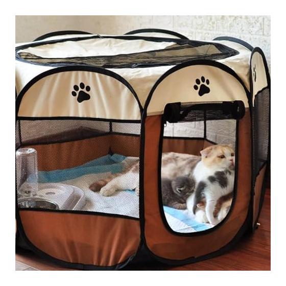 Octagonal Pet Cage Pet Circle Foldable Dog Cage Cat Cage Pet House Pet Tent Play Circle Portable Pet Cage Cat Birthing Room Lightweight Breathable