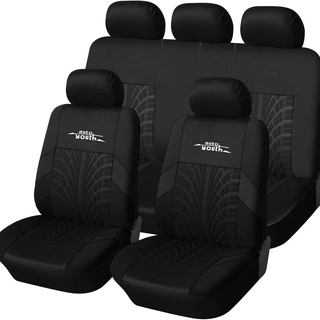 Temu Embroidered Car Seat Cover with Tire Pattern - For Export To Russia and Mexico
