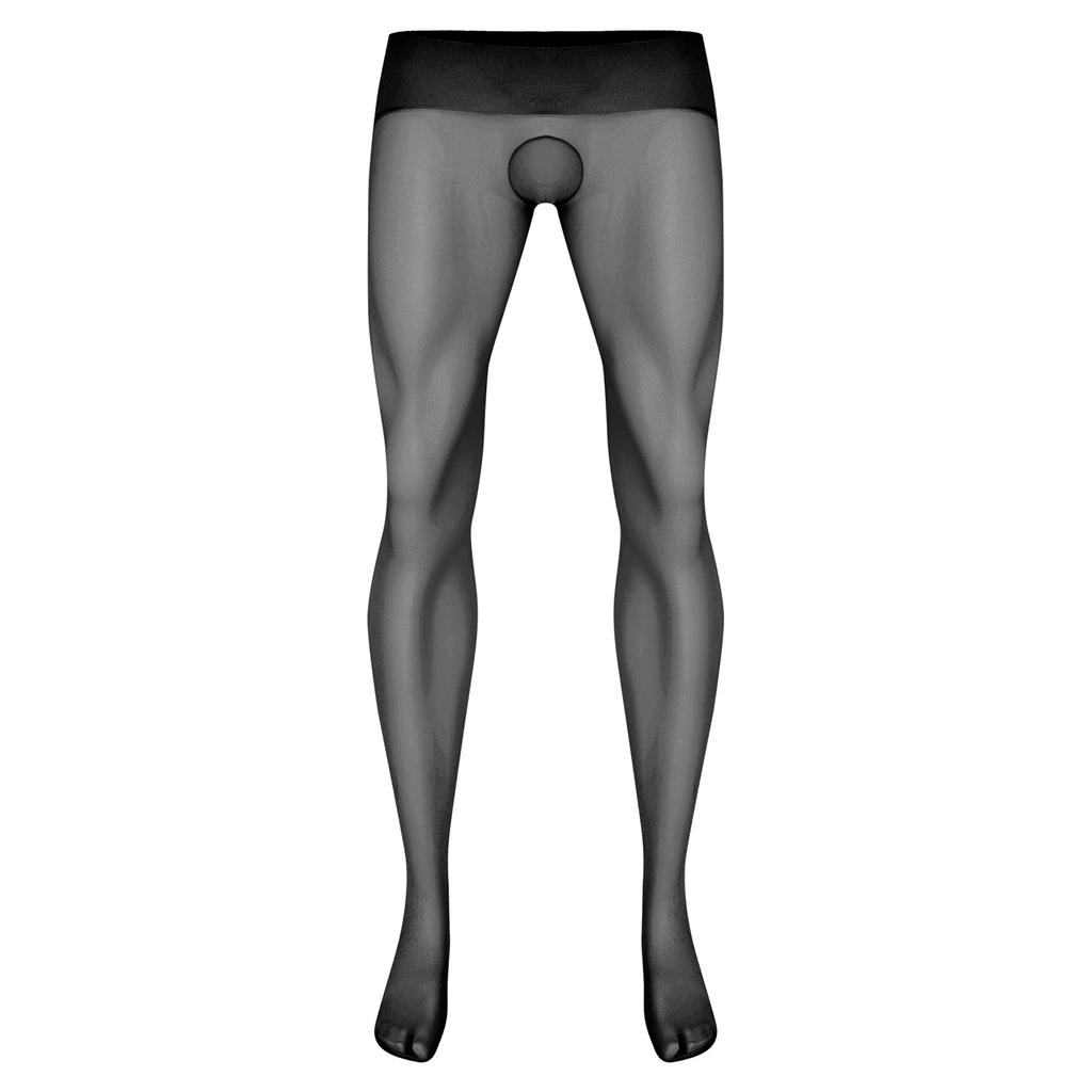Herren Ultra Dünne Dehnbare Strumpfhosen Strümpfe Hoher Bund Nahtlos Durchsichtig Leggings Nachtwäsche