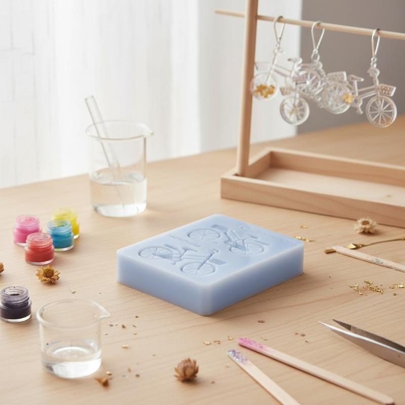 Cycling Theme Silicone Craft Mould For Handmade Jewelry Resin Art Soap Candle Creation Heat Resistant