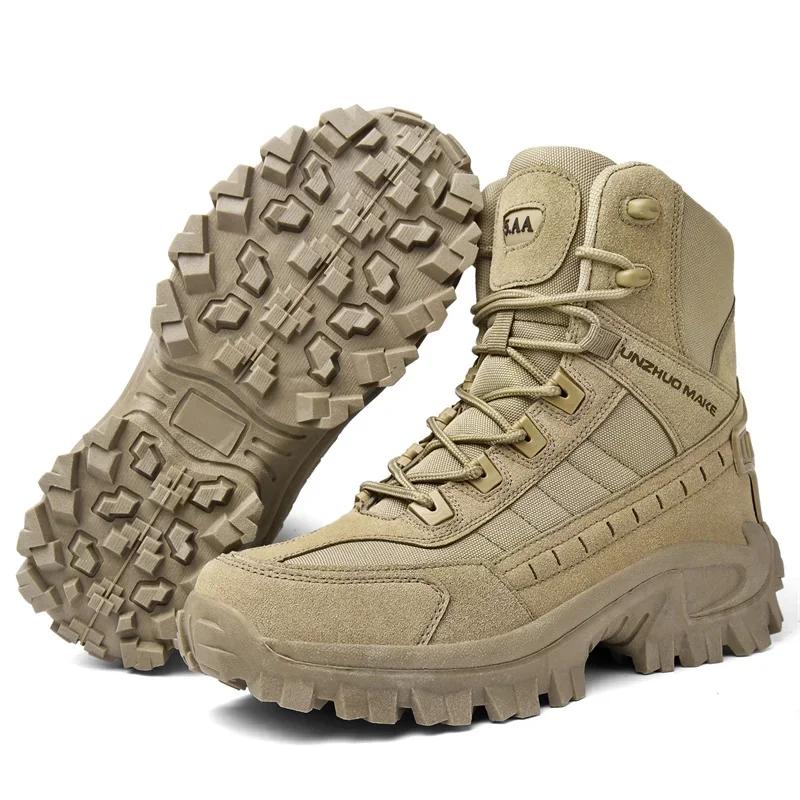 Neue Wanderschuhe Taktische Stiefel Herrenschuhe Outdoor-Sneaker Bergsteigen Dicke Sohlen Joggen Plateau Botas Cuturno Masculinas