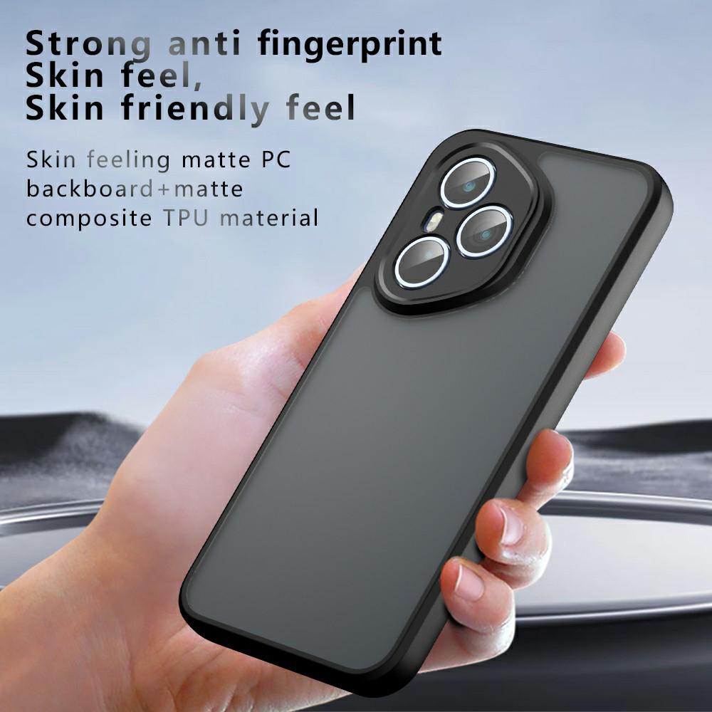 For Honor 400 Pro 5G (Global) Case Skin-Touch TPU + PC Matte Phone Back Cover, Transparent Black