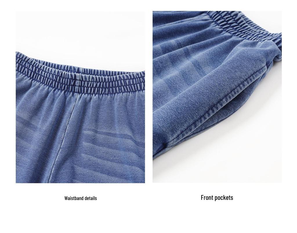 Spring 2026: Women's Knitted Faux Denim Elastic Waist Loose Cotton Pants