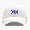 Triple Moon Pentacle Embroidery Structured Baseball Caps for Unisex Women Cotton Sports Hats Trucker Summer Autumn Peaked Cap