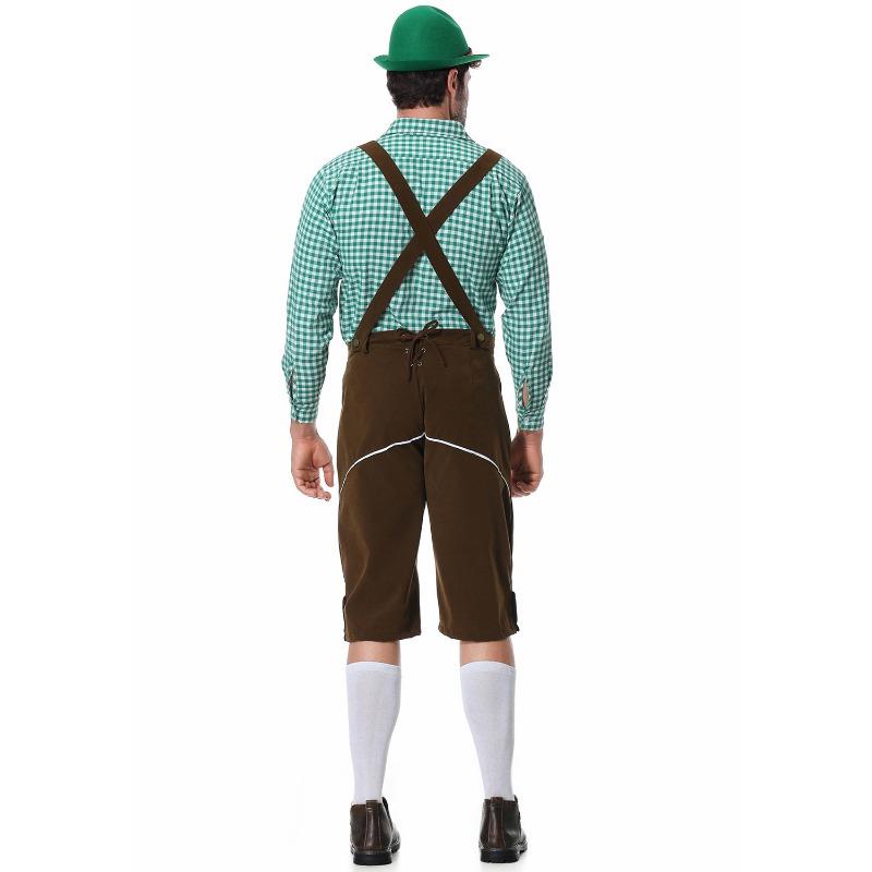 M-XXL Oktoberfest Costume Oktoberfest, Munich, Suspenders, Men's Plaid Suit Beer Party