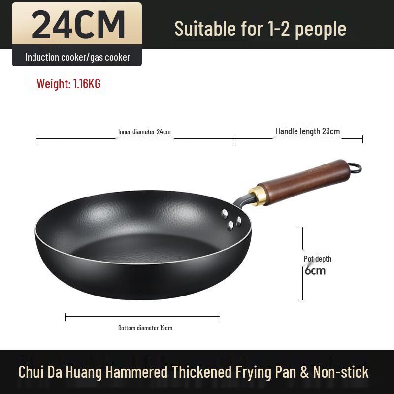 Chui Da Huang Deep Non-stick Iron Frying Pan
