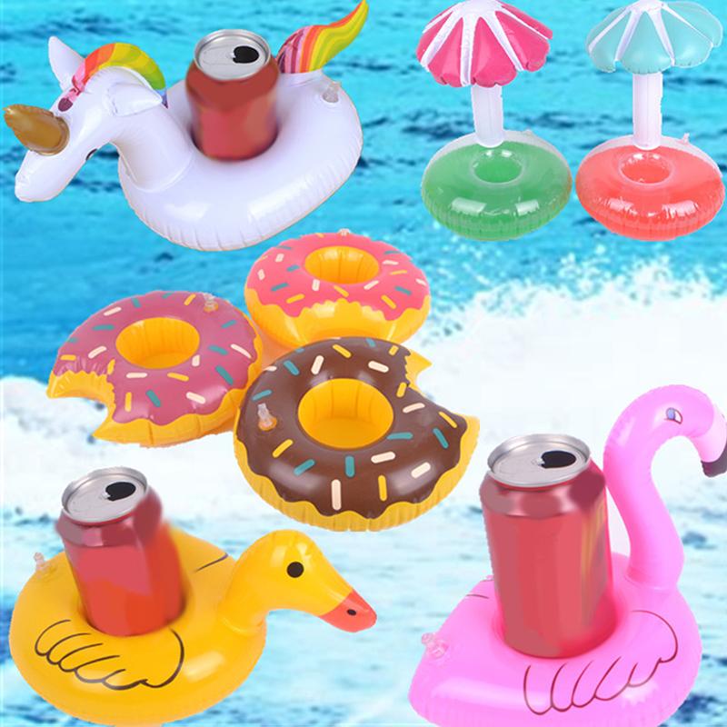 Flamingo Swimming Pool Drink Cup Stand Holder Float Toy Coasters Inflatable Drink Holder For Beverage Bottle Pool Party Kids Toy