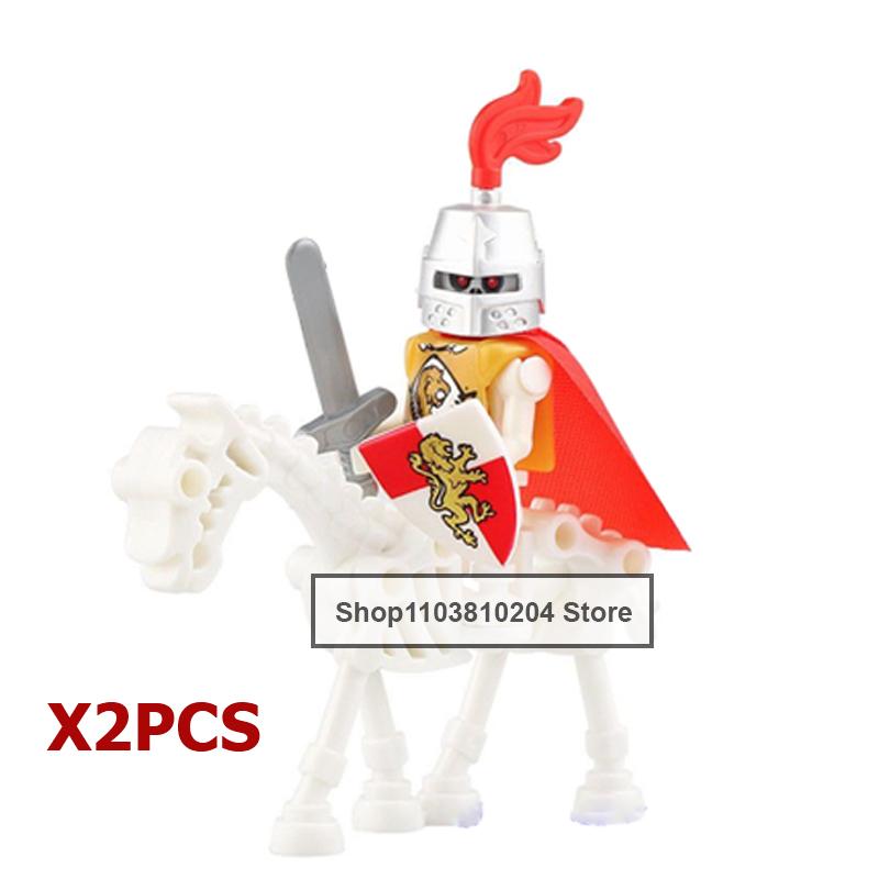 Skeleton Soldier Army King Knight Undead Horse Warrior Bricks Building Block Ringwraith Saddle Roman Soldiers Sword Waffen Toys