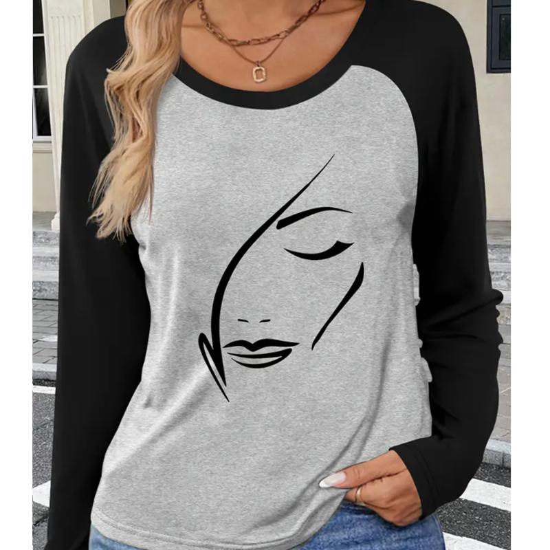2025 Autumn & Winter Women's New Casual Crew Neck Long Sleeve Top 3D Retro Pattern