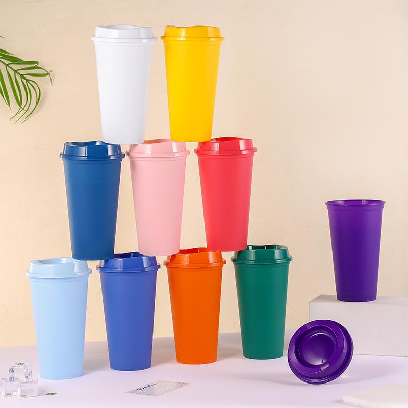 Stylish 16oz PP Plastic Coffee Cup - Colorful and Creative 475ml Design