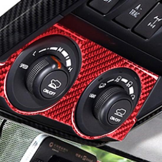 Red Carbon Fiber 4WD Four Wheel Switch Panle Cover For Toyota 4Runner 10-20 SU
