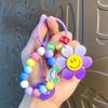 Colorful Sunflower Beaded Bracelet Keychain Gift for Women