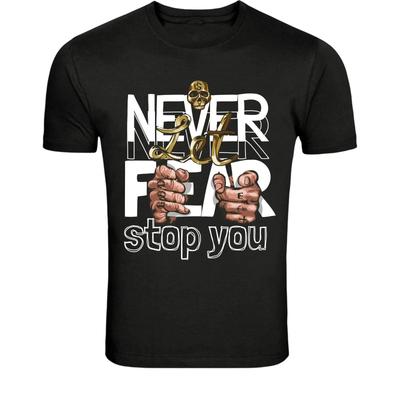 Non Lasciare Mai Che La Paura Ti Fermo T-Shirt - Grafica Motivazionale Teschio Mano