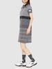 Short Sleeve Dress Patchwork Panel Pique Jacquard 1 [Pearly Gates] Women's / 055-3124206 121_Navy [M]