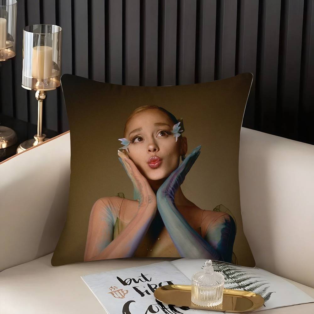 Singer A-Ariana G-Grandes Pillow Case Home Dorm Chair Back Short Plush Double-Sided Printing Office Nap Time Cushion Cover