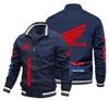 Jaqueta Masculina com Gola Alta e Zíper com Logo de Carro - Estilo Baseball Esportivo Casual para Primavera e Outono