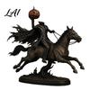 Künstlerische Schreibtischskulpturen Beleuchtete Kopflose Reiterstatue Aufleuchtendes Reitpferd Warme Gotische Wohnkultur Leuchtende LED-Kürbiskopfskulptur für