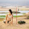 Camping Lantern Stand Portable Lightweight Outdoor Camping Aluminum Alloy Lamp Pole Light Hanging Stand Red