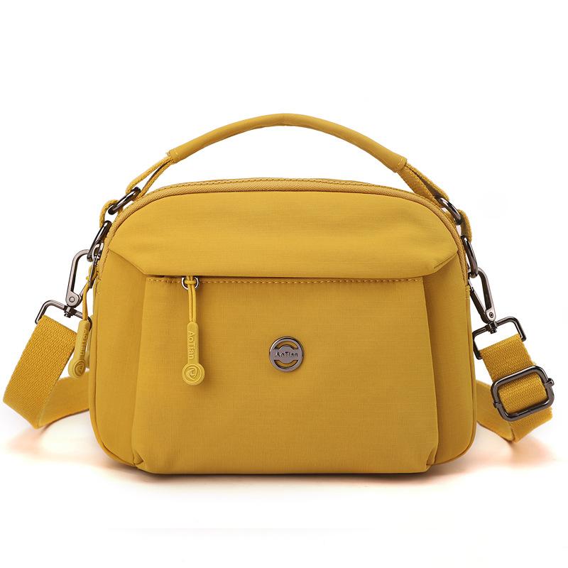 

Женская наплечная сумка многослойная легкая нейлоновая сумка жёлтый