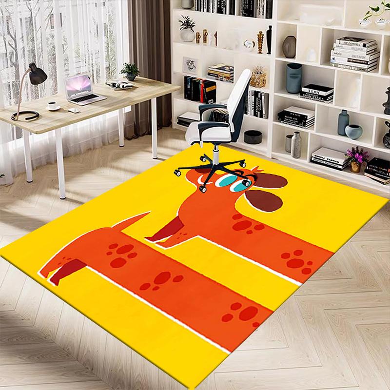 1PC Dog Paw Non-Slip Floor Carpet Compatible for Office&Living Room&Dining Room - Flat-Weave Machine- Soft & Pattern-E322