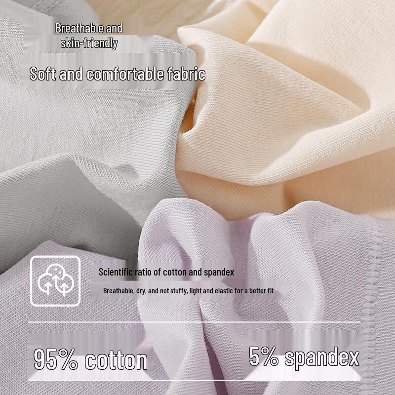 Sang Leiya Women's Seamless Pure Cotton Mid-Waist Briefs (3-Pack)