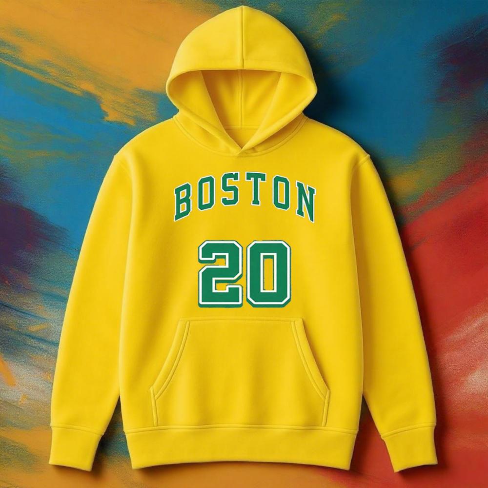 Lässiger Boston No20 Bedruckter Warmer Hoodie für Männer und Frauen Streetwear Herbst/Winter Bequemer Hoodie, Farbverblassungsbeständig, Alltagskleidung