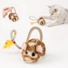 Interactive Rechargeable Toy with Plush and Moving Tail for Indoor Cats