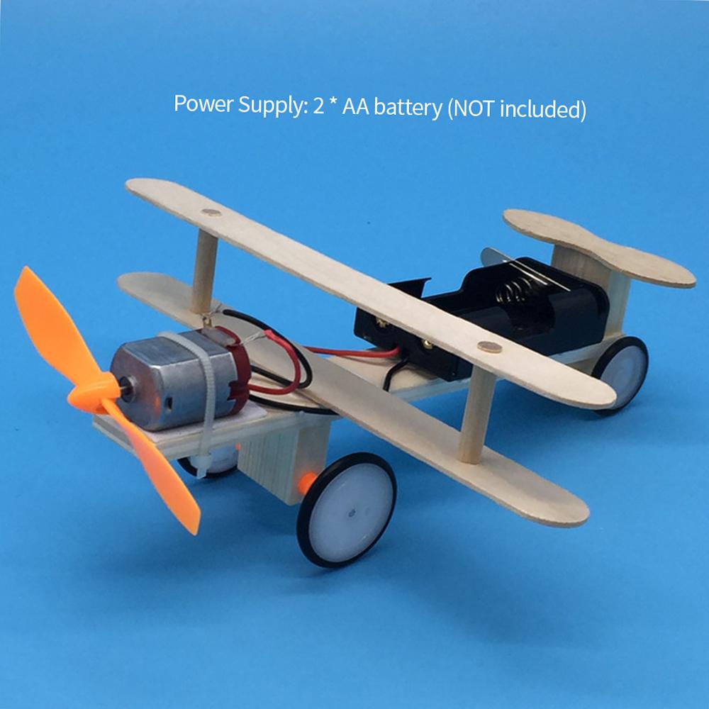 Wood Electric Aircraft Electric Glider Kit Kids Toy Airplane Kit Electric Wooden Airplane Model for Children Flying Model Assembled Experiment Model B