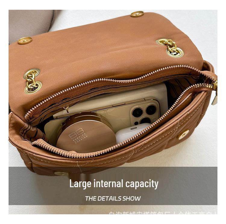 2025 Autumn/Winter Women's Colorblock Chain Bag - Versatile & Stylish Shoulder/Crossbody Handbag