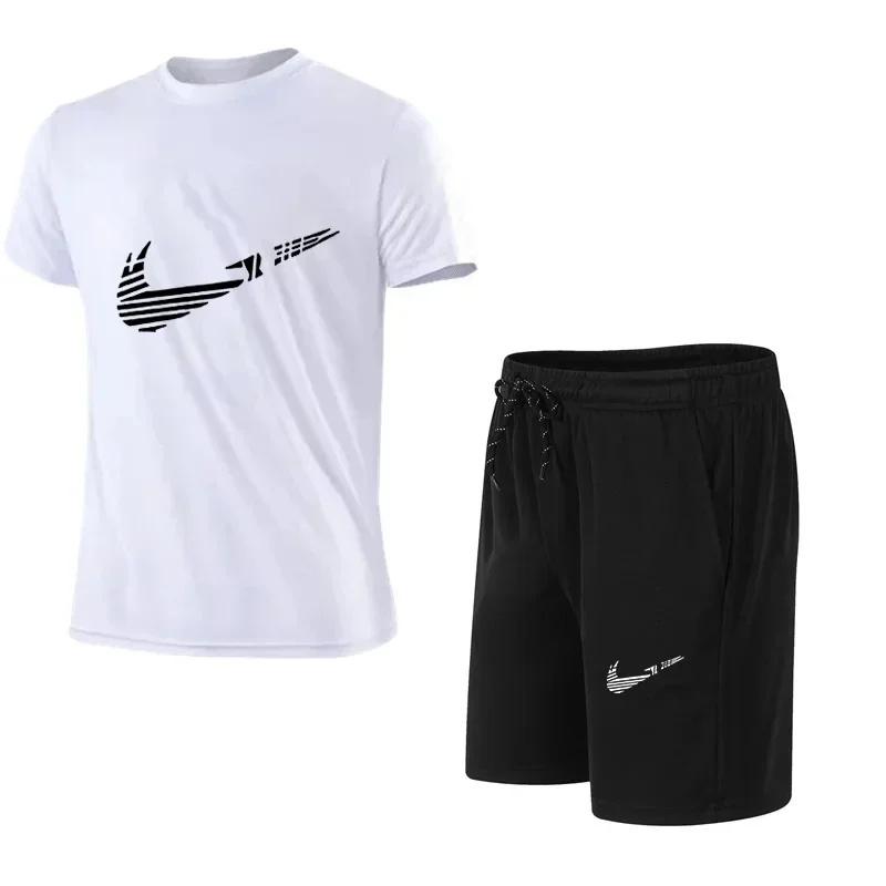 2026 Summer Men's Fashion Sports Set T-Shirt and Shorts Set Casual Short Sleeve Set