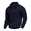 Half-zip Sweatshirt for Men Autumn/Winter Jacquard Small Check Pattern Stand-up Collar Casual Pullover Large Size Sweatshirt