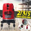2/3/5 Lines Laser Level Indoor/Outdoor Red Light Self-Leveling 360 Degree Rotary Horizontal Vertical Cross Line Level New