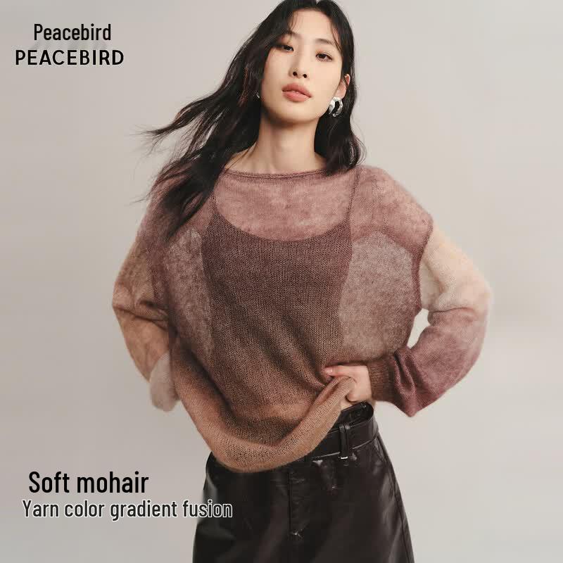 Peacebird Women s Gradient Mohair Knit Sweater S