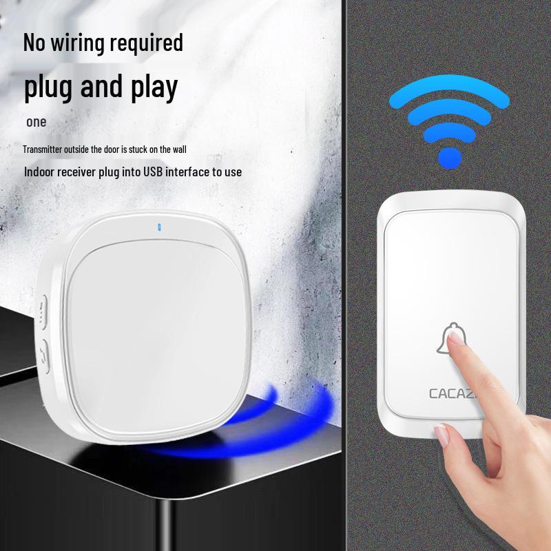 Wireless Smart Doorbell with Long-Range Music Reminder and Flashing Alert for Elderly