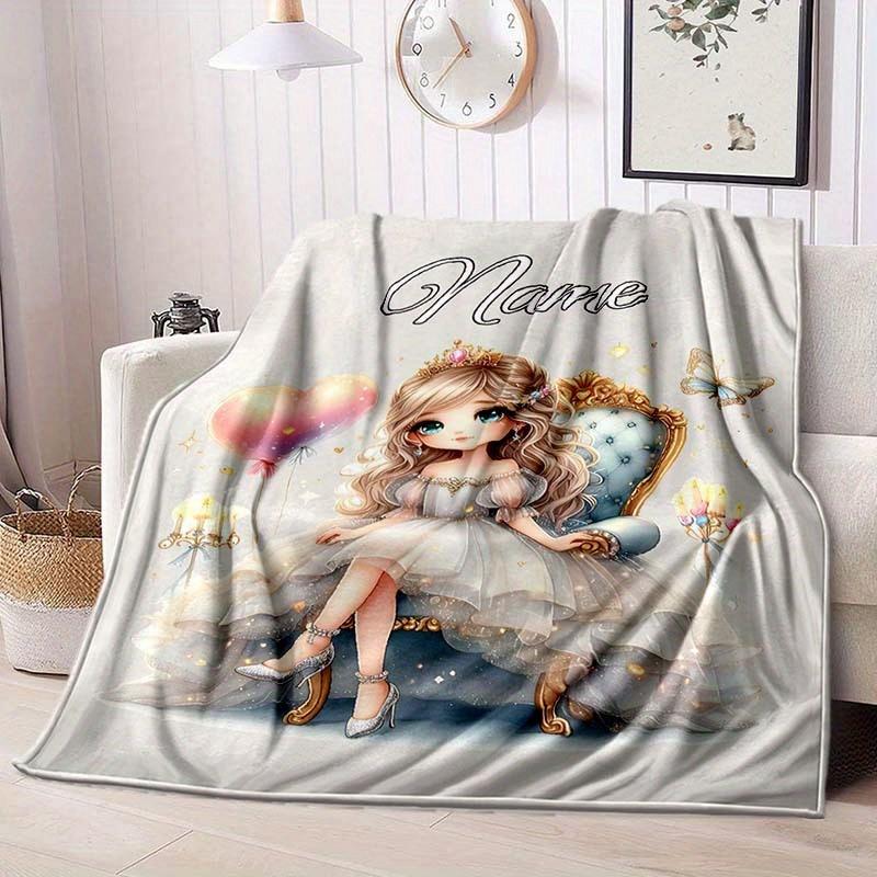 Pretty Princess Style Customize Your Name Blanket Warm Comfortable And Soft Blankets Are Suitable For Home Lunch Break Blanket Office Sofa Sofa Gift