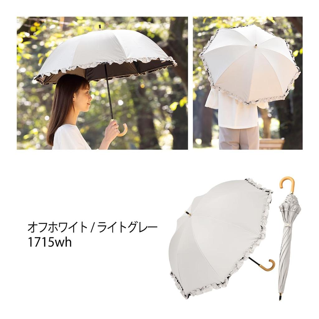 Cool Plus Compact Long Umbrella with Suitable for Both Sunny and Rainy 50cm x 8 Light UV Cut Grade 1 Light Slide Short UV-Blocking, Heat-Blocking,