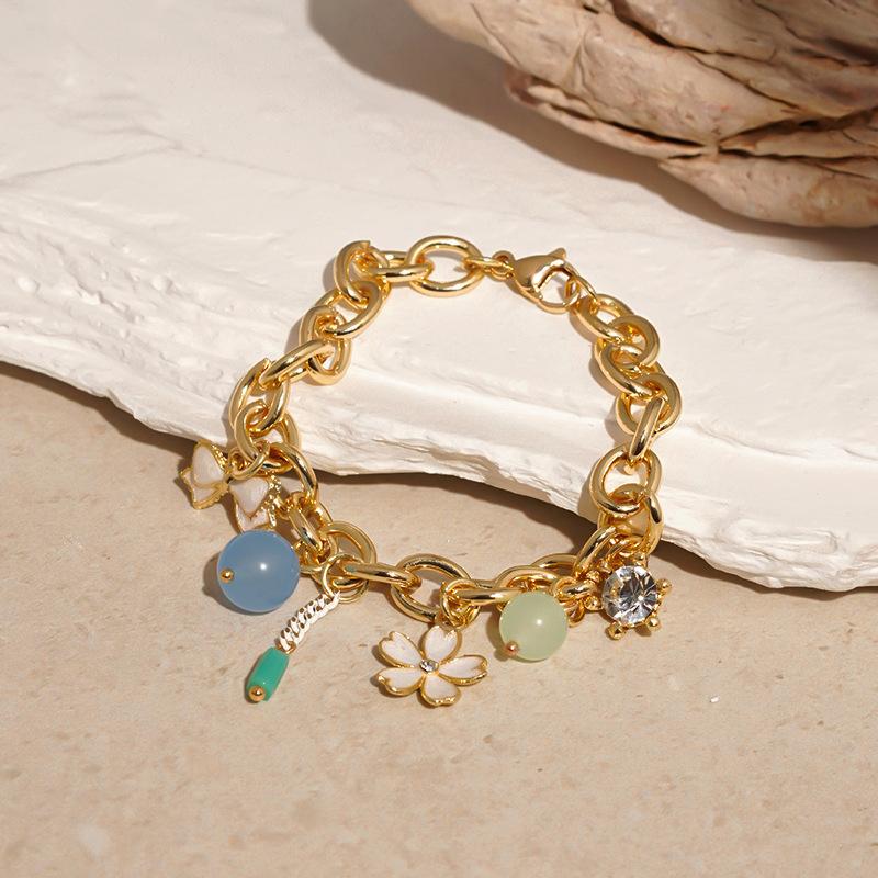 Cartoon children's fun ceramic bracelet summer new small fresh versatile bracelet new Chinese retro high-end jewelry women