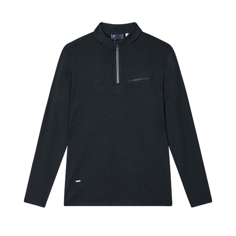 FILA T Shirts Men s Jet Black Stand Collar F11M442208FBK 175/96A/L