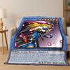 Anime Yu-Gi-Oh Monster Card Cartoon Flannel Blanket Soft Warm Blanket Throw Blanket for Bedroom Living Room Bed Picnic Kid