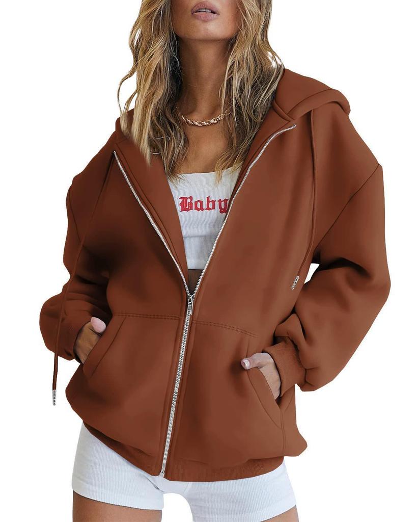 Teen Casual Zipper Hoodie with Turn-down Collar