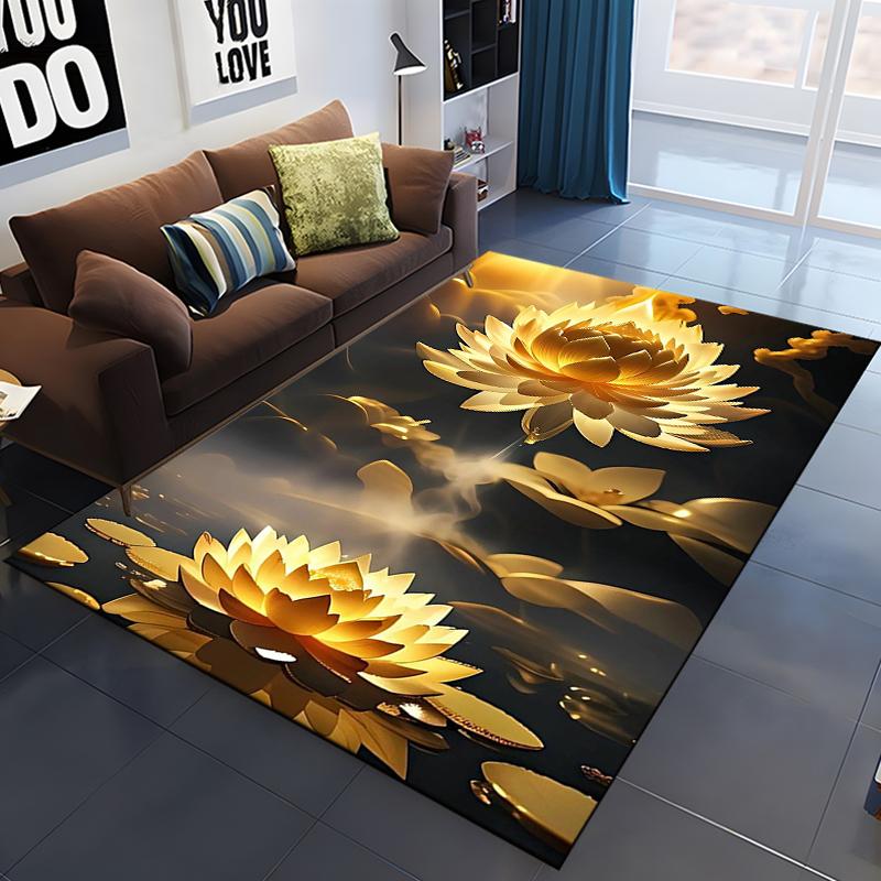 Lotus Flower Carpet for Living Room Home Decoration Sofa Table Big Area Rugs Bathroom Non-slip Floor Mats Bedroom Bedside Carpet