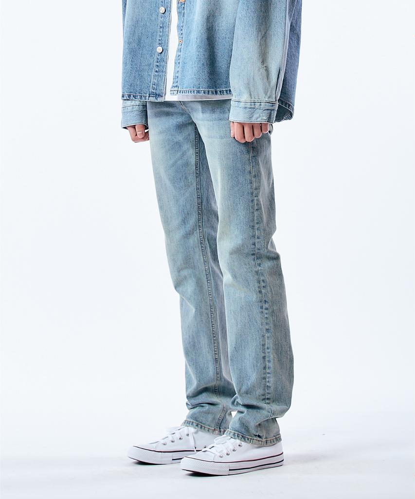 Pillogeulaem Sky Blue Slim Denim Pants
