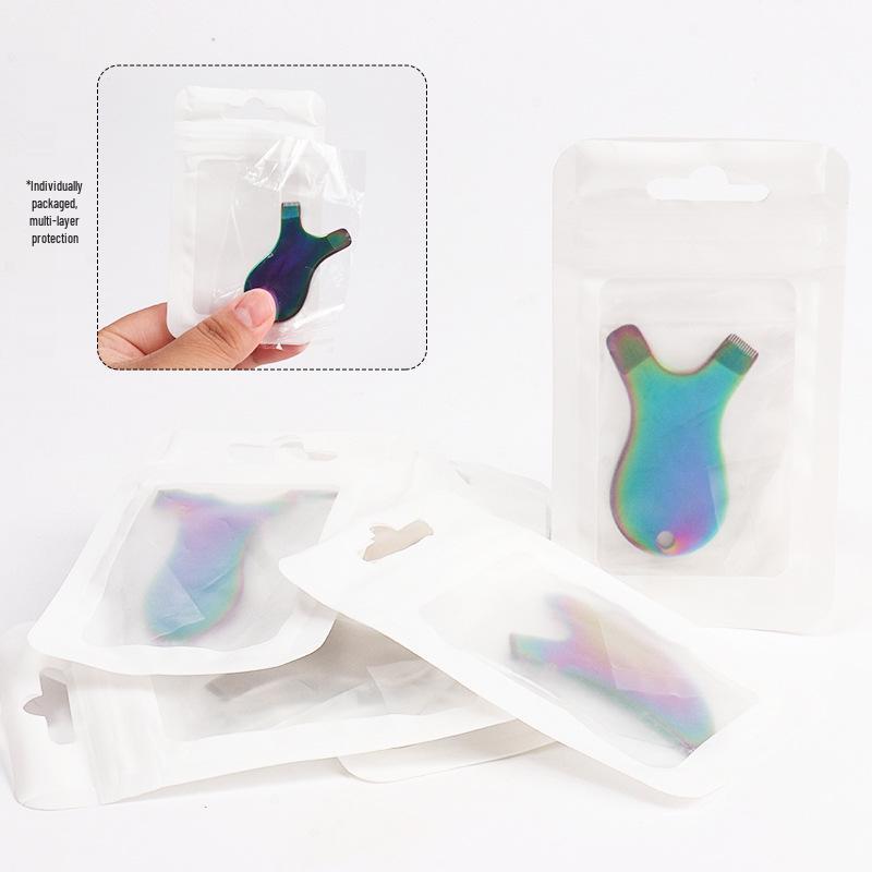 Stainless Steel Y-Shaped Eyelash Extension & Perm Comb with Small Eyebrow Brush.