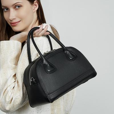Genuine Leather Niche Bowling Bag for Women  New Summer Women's Bag Simple Shoulder Bag Casual Commuter Hand Slant