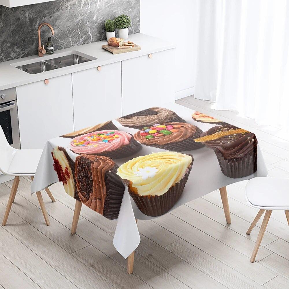 Gourmet Petit Cake Tablecloth Waterproof Rectangular  Wedding Party Decoration Restaurant Kitchen Home