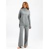 Autumn and Winter New Sweater 2piece Set for Women Lazy Style Loose High-neck Suit for Women Fashionable Casual Wide-leg Pants