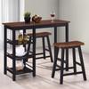 Day and Night - Day and Night Kitchen High Table Set 3 Pieces Black MDF