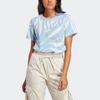 Adidas Logo bedrucktes Sport Kurzarm T-Shirt Damen Tops Himmelblau IJ8193