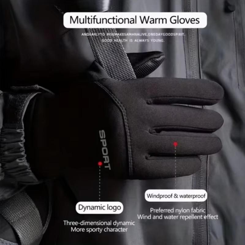 Winter Waterproof Cycling Gloves Outdoor Sports Touch Screen Fleece Gloves Non-Slip Warm Safety Protection