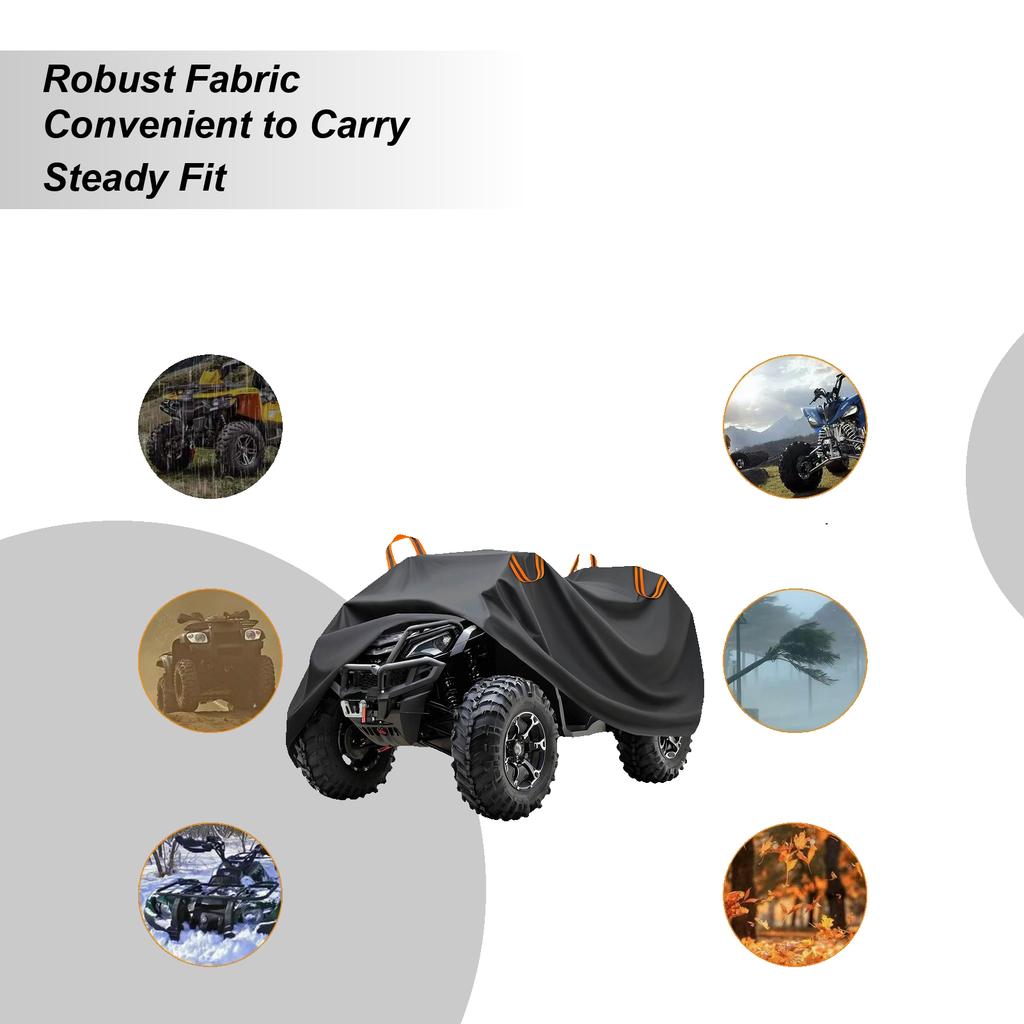 Quad Cover All Weather Protection Tarp Windproof ATV Covers For Rainy Weather Summer Sun Exposure Winter Road Trips Dusty